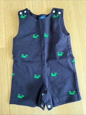 Cotton Blu Jon Jon One Piece Baby Boy's Navy Whale Print Size 12M